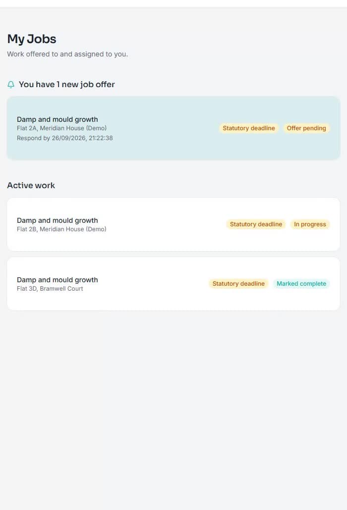 A contractor's job offer