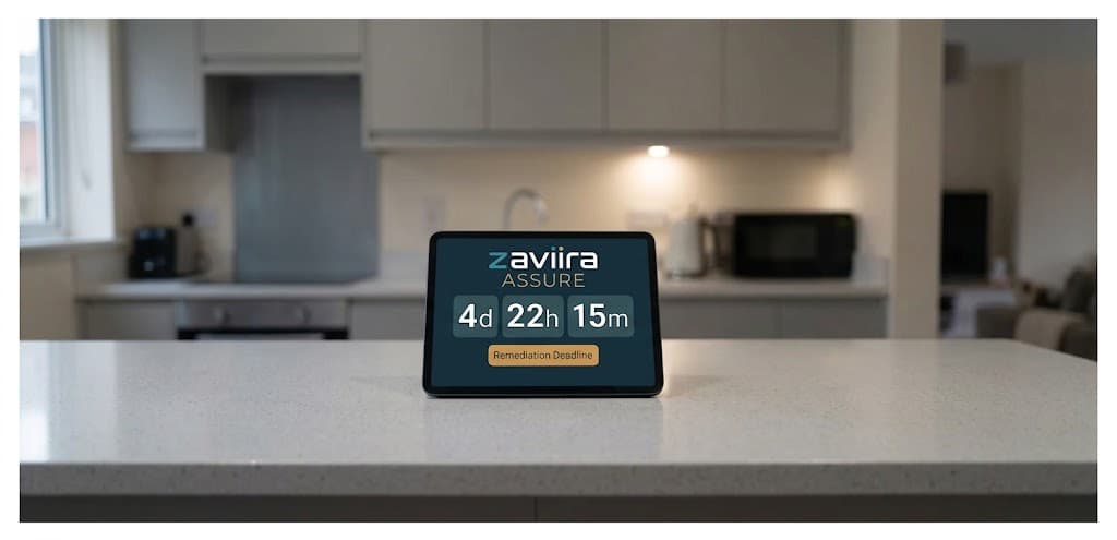 Remediation deadline countdown on a tablet